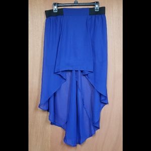Blue high low skirt